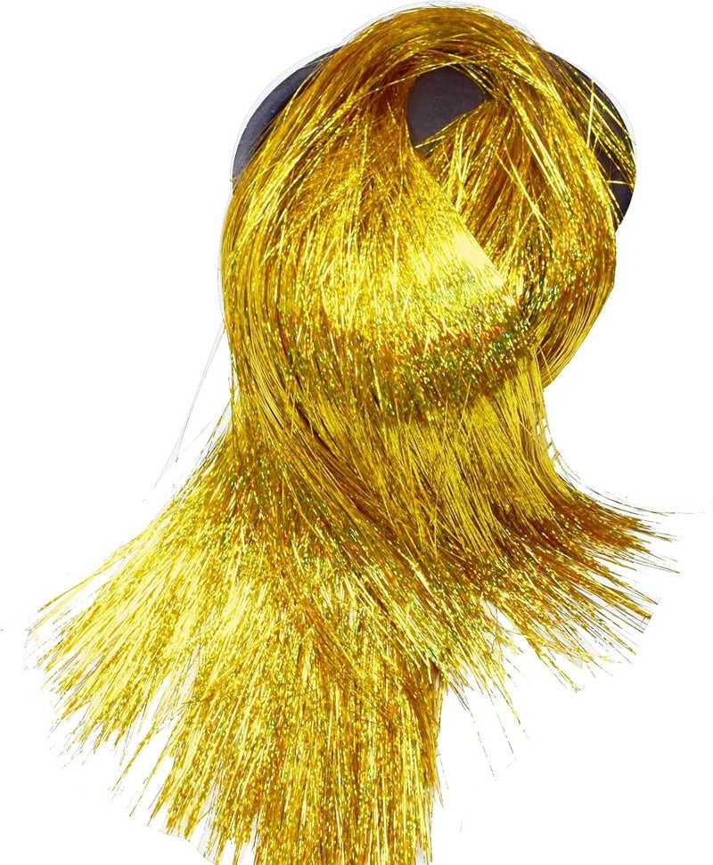 AOODOOM Tinsel Icicles 2000 Strands Metallic Laser Gold Tinsel Christmas Tree Streamer Party Decoration 19.7 Inch Tinsel for Christmas Tree Icicles Indoor Outdoor Xmas New Year Disco Birthday Party Supplies - Image 1